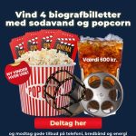 Vind 4 biografbilletter med sodavand og popcorn